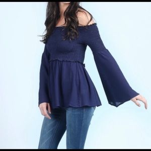Altar’d State Off The Shoulder Bell Sleeve Top!
